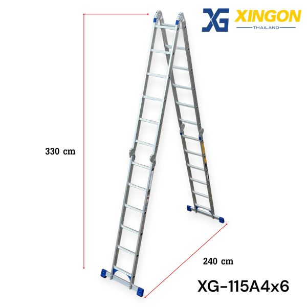 บันไดพับอเนกประสงค์24ขั้น พาดยาว6.84เมตร  XG-115A4x6 - Image 3