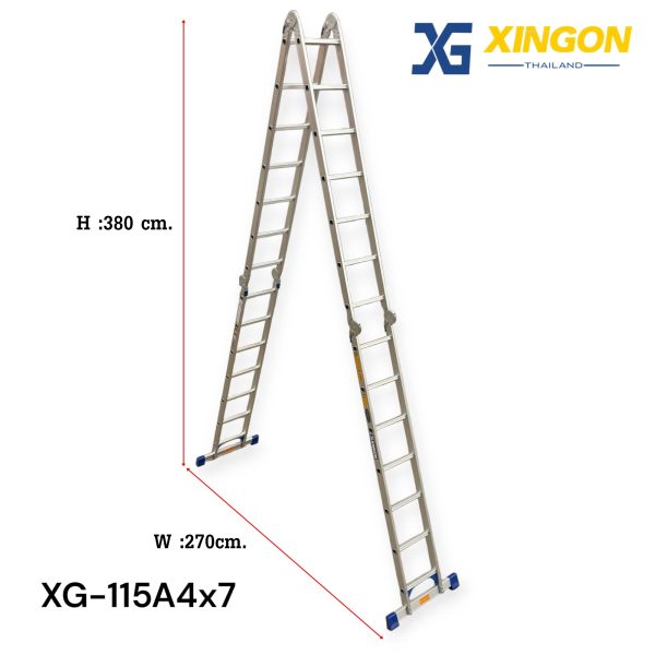 บันไดพับอเนกประสงค์28ขั้นพาดยาว7.96เมตร XG-115A4x7 - Image 4