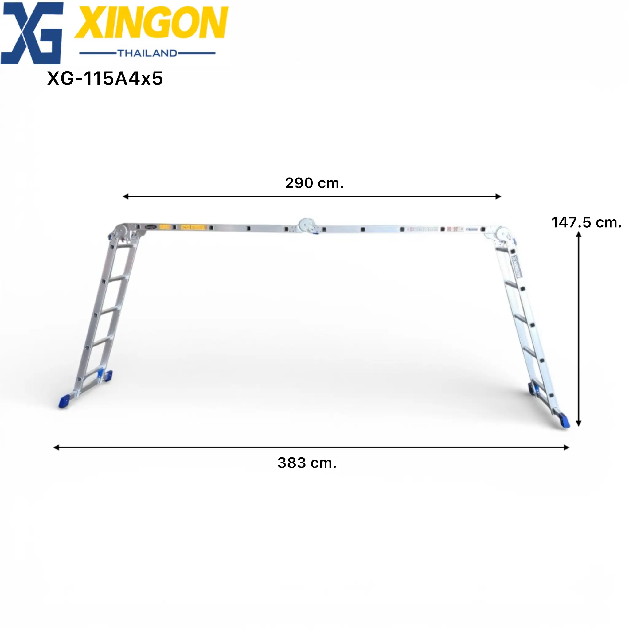 บันไดพับอเนกประสงค์20ขั้นพาดยาว5.7เมตร XG-115A4x5 - Image 5