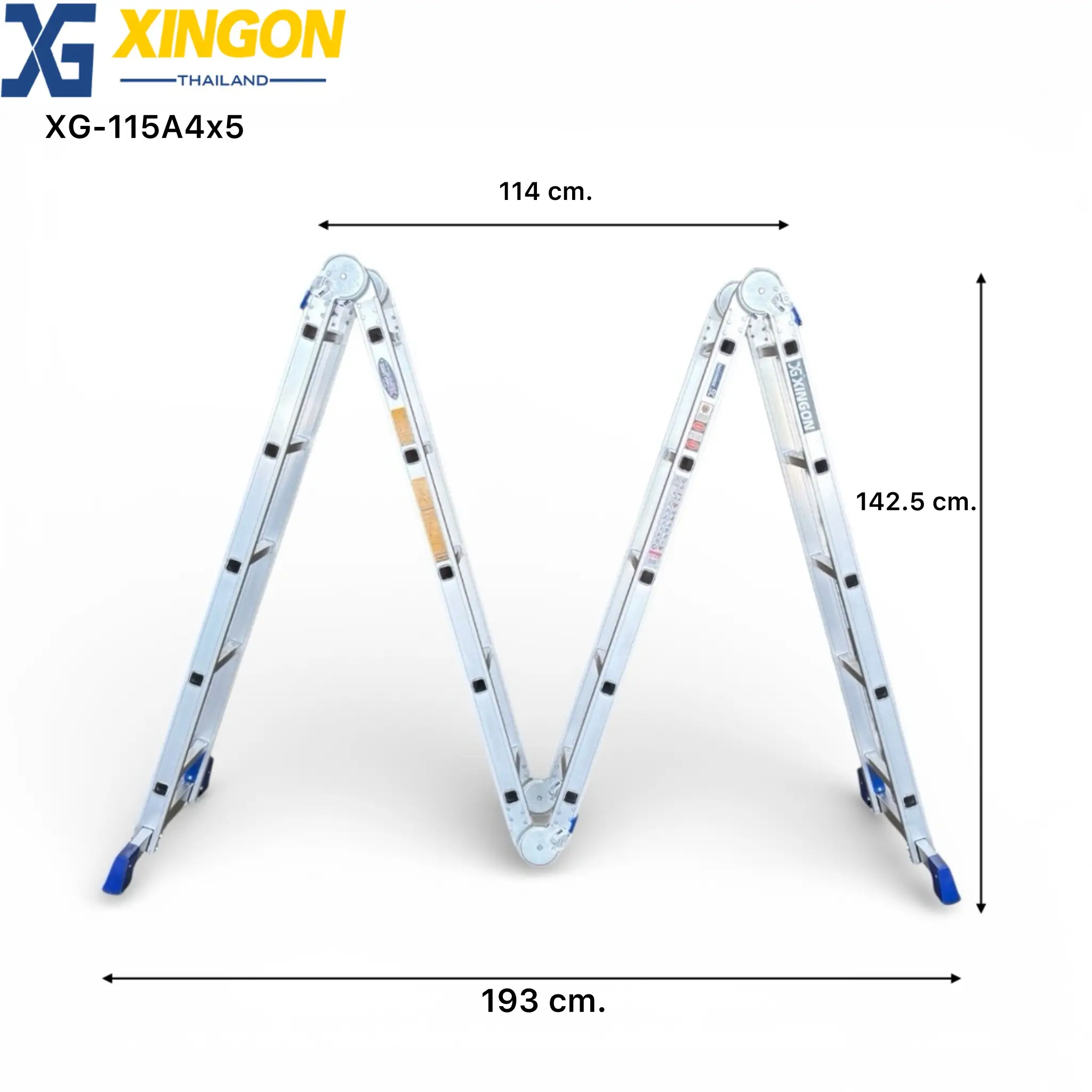 บันไดพับอเนกประสงค์20ขั้นพาดยาว5.7เมตร XG-115A4x5 - Image 7