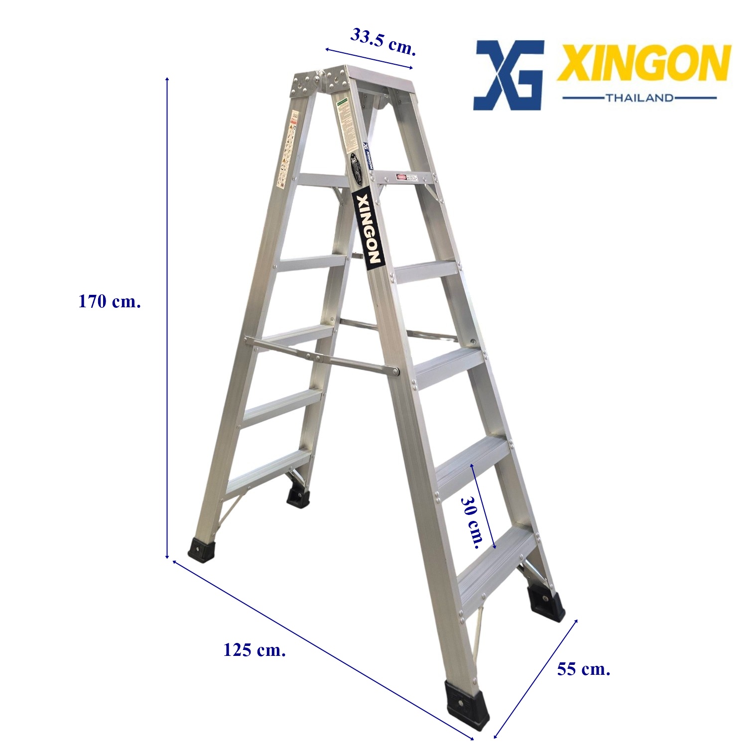 บันไดอลูมิเนียมทรงเอขึ้นลง2ทาง6ฟุต XG-106A6 - Image 4