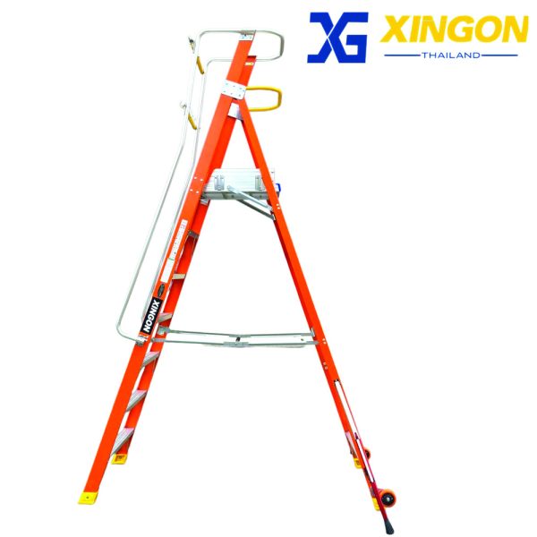 บันไดไฟเบอร์กลาสแพลตฟอร์ม7ฟุตมีขาค้ำ XG-152F7 - Image 3