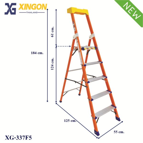 บันไดไฟเบอร์กลาสแพลตฟอร์ม5ฟุต XG-337F5 - Image 3