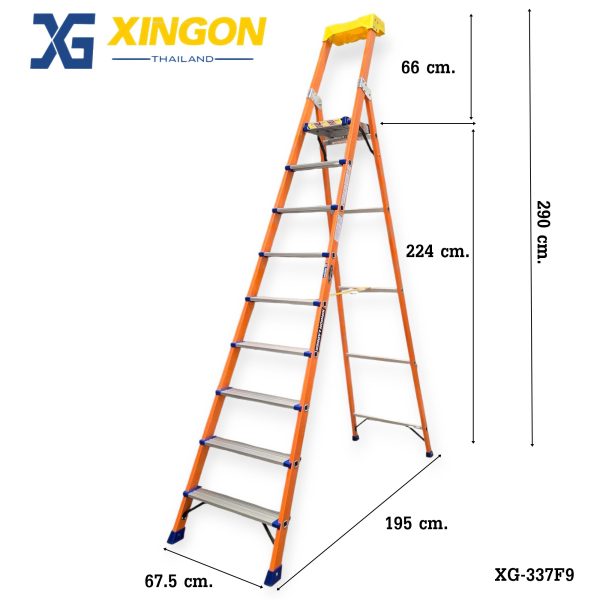 บันไดไฟเบอร์กลาสแพลตฟอร์ม9ฟุต XG-337F9 - Image 3