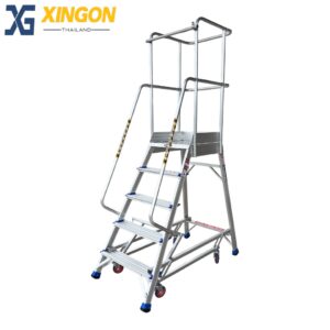 XG-358A5 บันไดอลูมิเนียมแพลตฟอร์มติดล้อ 5ขั้น