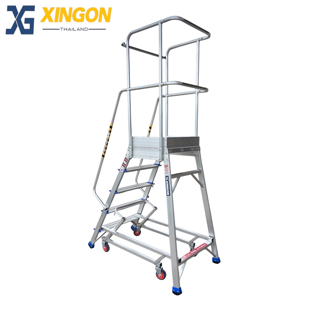 บันไดอลูมิเนียมแพลตฟอร์ม4ล้อ5ฟุต XG-358A5 - Image 4