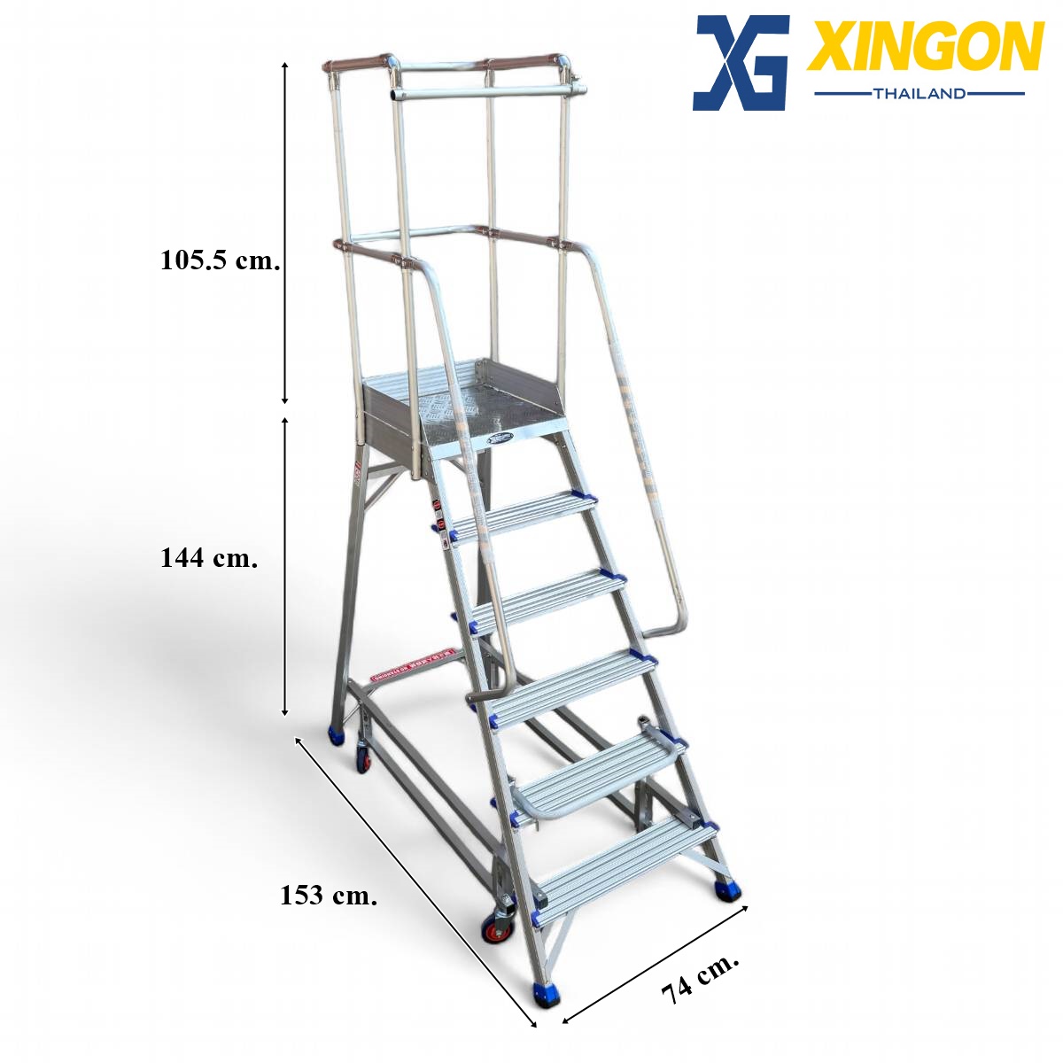 บันไดอลูมิเนียมแพลตฟอร์ม4ล้อ6ฟุต XG-358A6 - Image 2