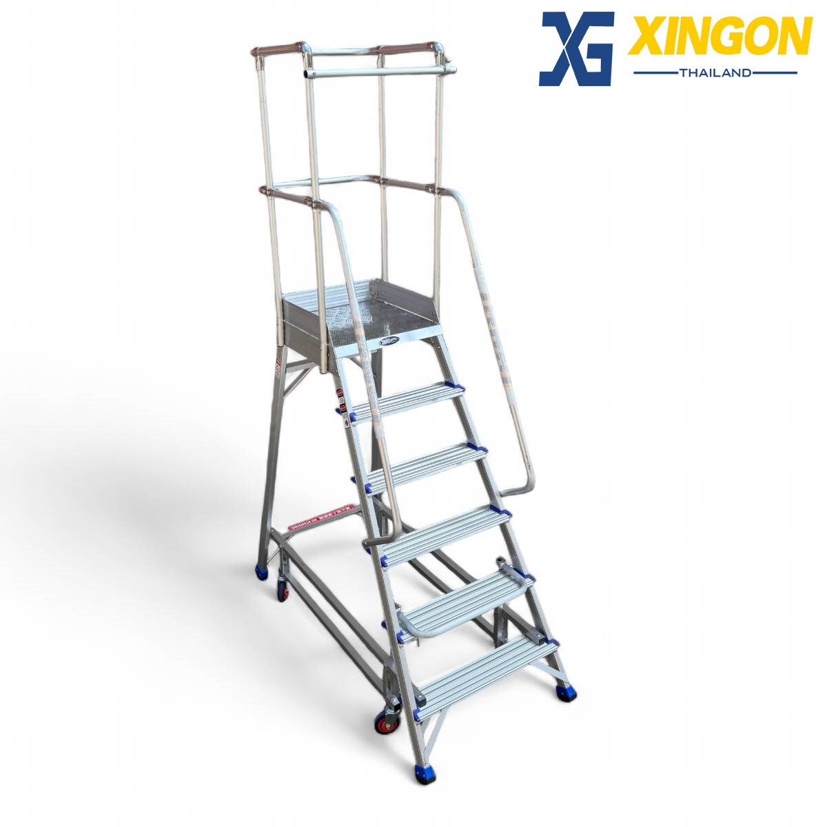 บันไดอลูมิเนียมแพลตฟอร์ม4ล้อ6ฟุต XG-358A6