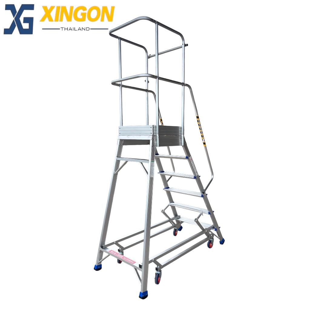 บันไดอลูมิเนียมแพลตฟอร์ม4ล้อ6ฟุต XG-358A6 - Image 5