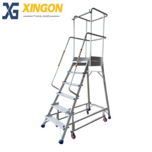 XG-358A6 บันไดอลูมิเนียมแพลตฟอร์มติดล้อ 6ขั้น