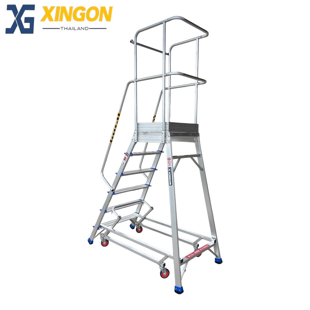 บันไดอลูมิเนียมแพลตฟอร์ม4ล้อ6ฟุต XG-358A6 - Image 6