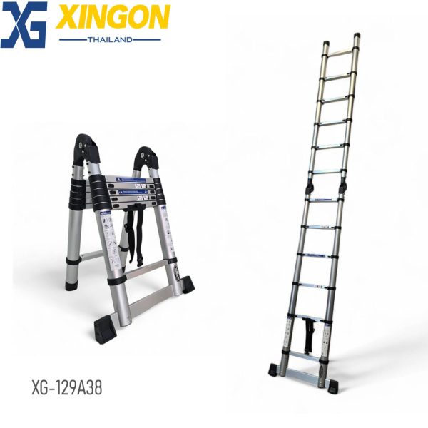 บันไดอลูมิเนียมยืดหดได้ทรงเอ2.60M.ปรับพาดยาวได้5.60M. XG-129A56 - Image 3