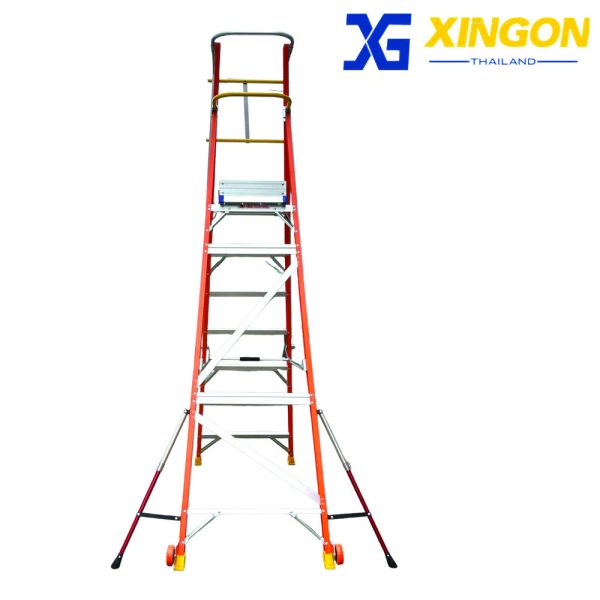 บันไดไฟเบอร์กลาสแพลตฟอร์ม7ฟุตมีขาค้ำ XG-152F7 - Image 7