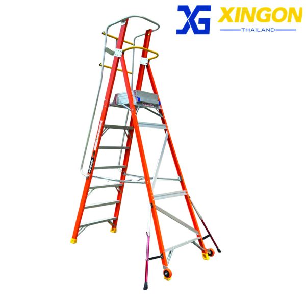 บันไดไฟเบอร์กลาสแพลตฟอร์ม7ฟุตมีขาค้ำ XG-152F7 - Image 9