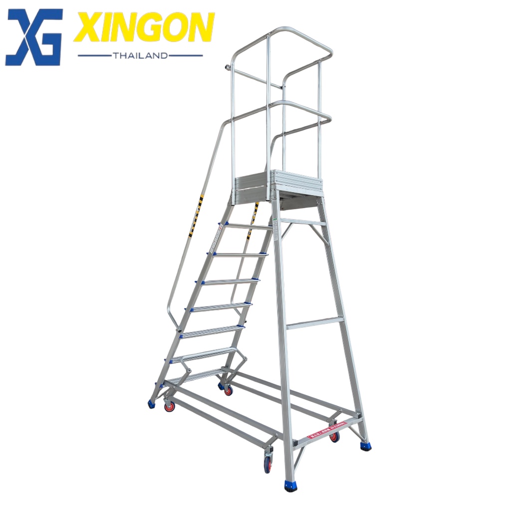 บันไดอลูมิเนียมแพลตฟอร์ม4ล้อ8ฟุต XG-358A8 - Image 4