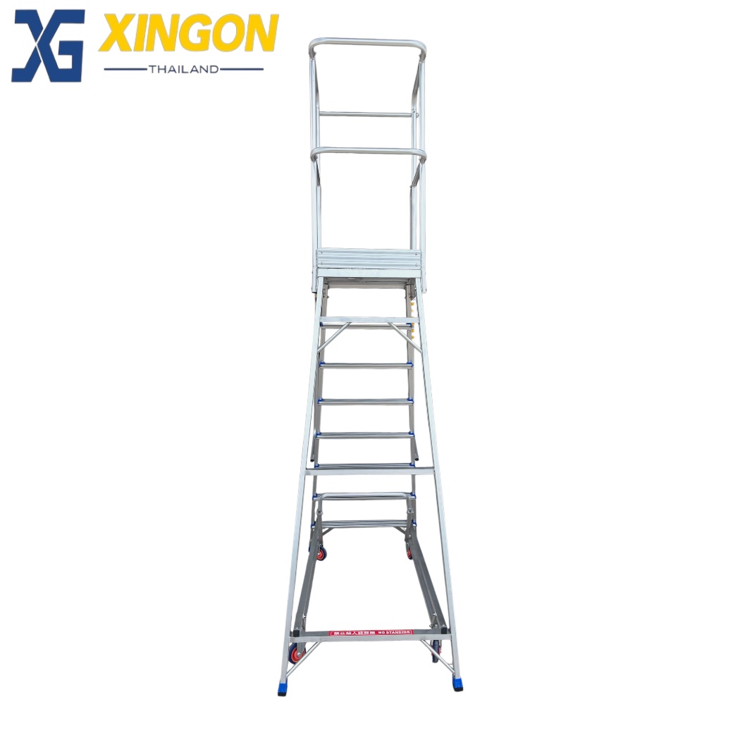 บันไดอลูมิเนียมแพลตฟอร์ม4ล้อ8ฟุต XG-358A8 - Image 5