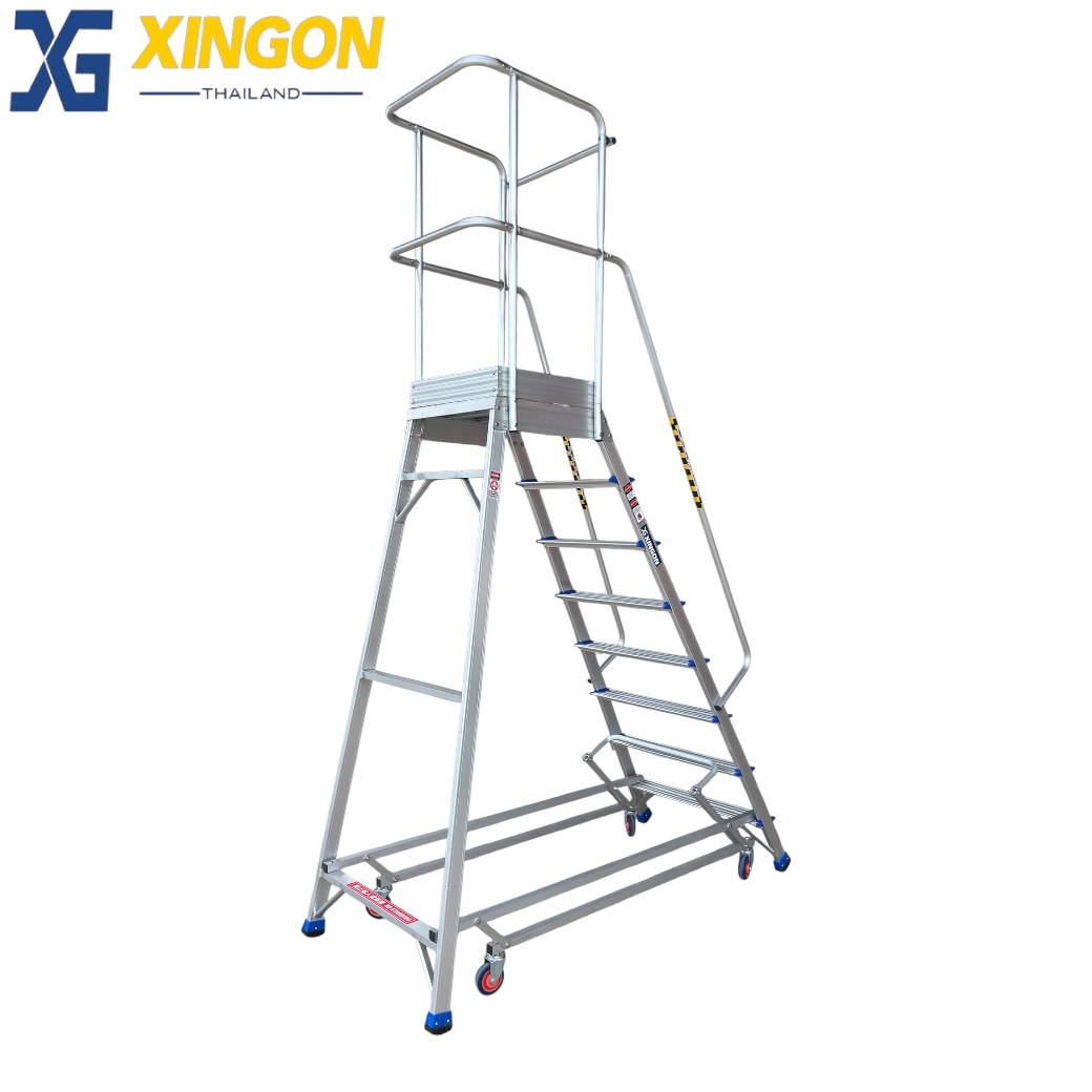บันไดอลูมิเนียมแพลตฟอร์ม4ล้อ8ฟุต XG-358A8 - Image 6
