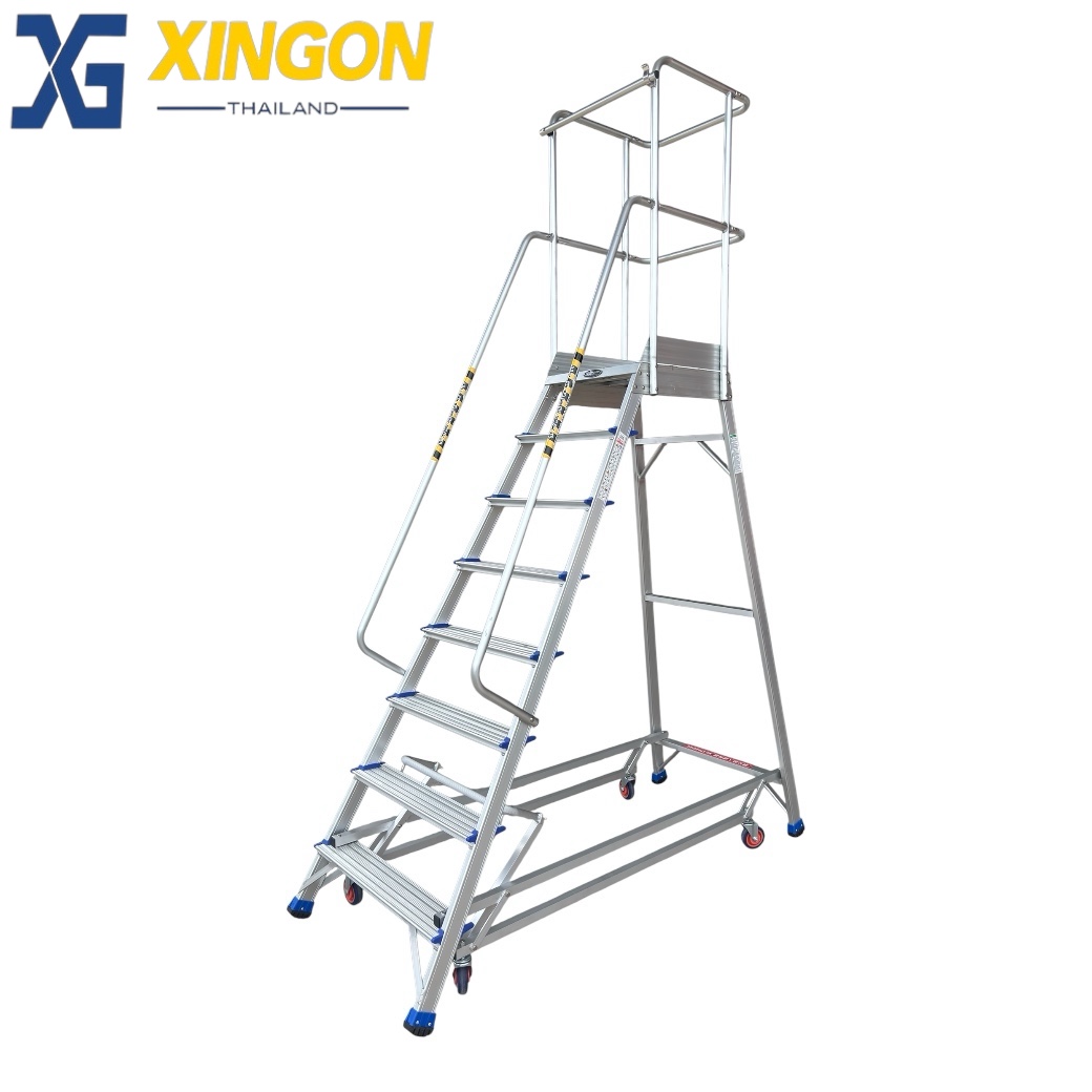 XG-358A8 บันไดอลูมิเนียมแพลตฟอร์มติดล้อ 8ขั้น
