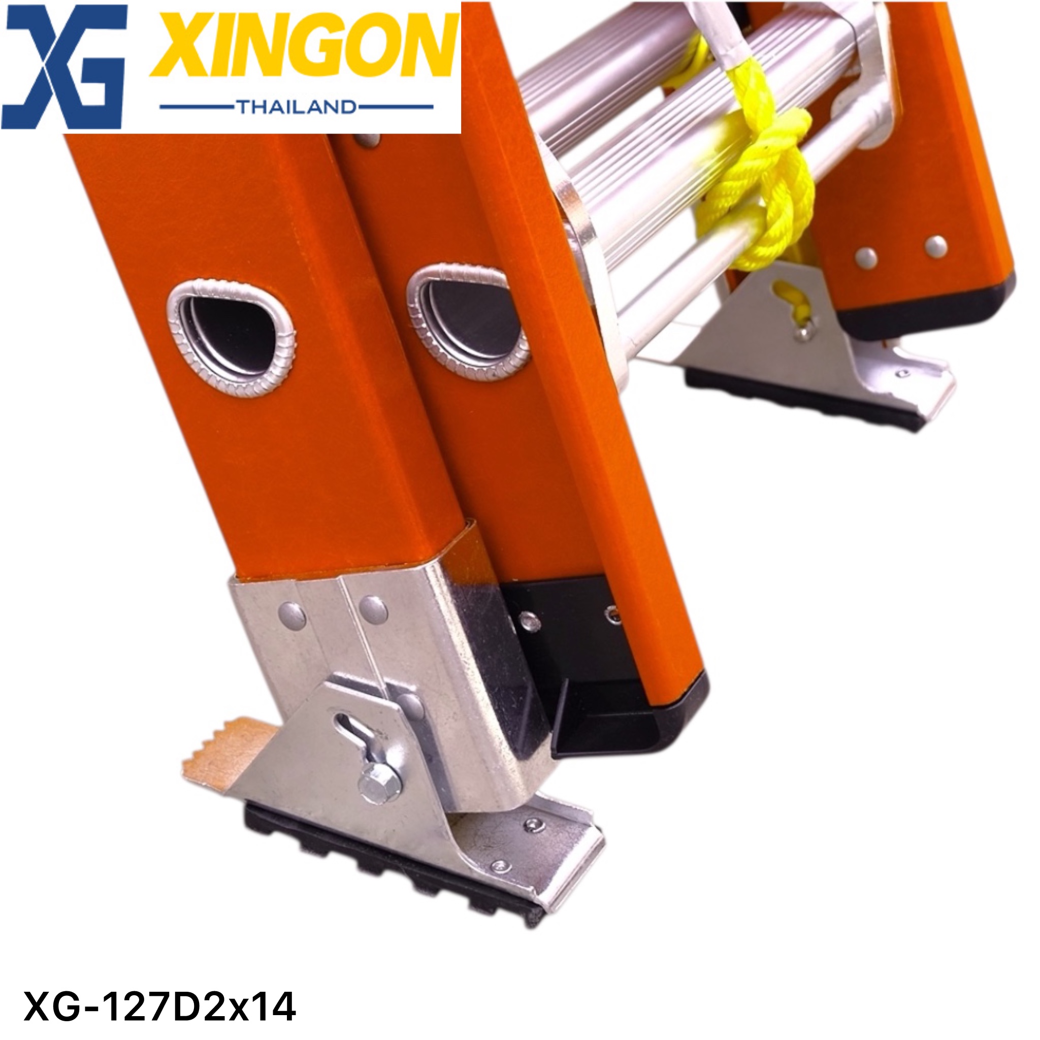 บันไดไฟเบอร์กลาสพาด2ตอนเลื่อน18ฟุต XG-127D2x18 - Image 3