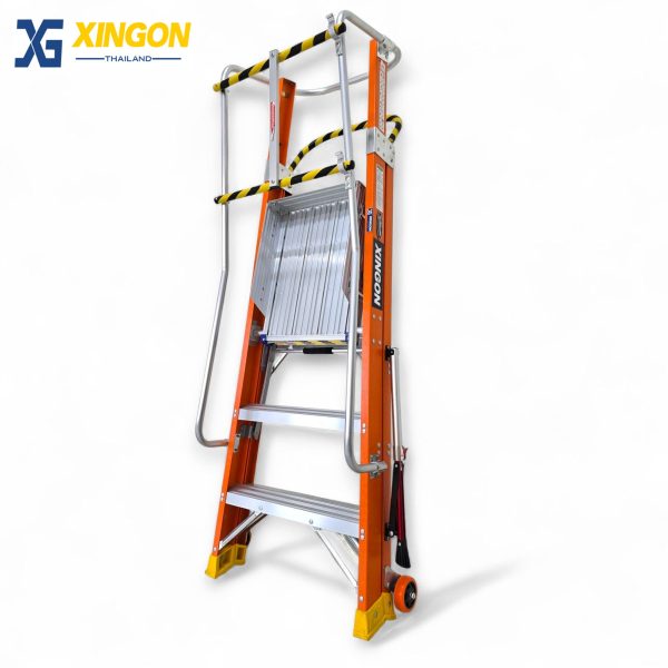 บันไดไฟเบอร์กลาสแพลตฟอร์ม3ฟุตมีขาค้ำ XG-152F3 - Image 4