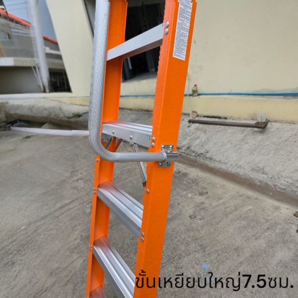 บันไดไฟเบอร์กลาสแบบพาดมีราวจับ7ขั้นมีตะขอเกี่ยว XG-158FA7 - Image 7
