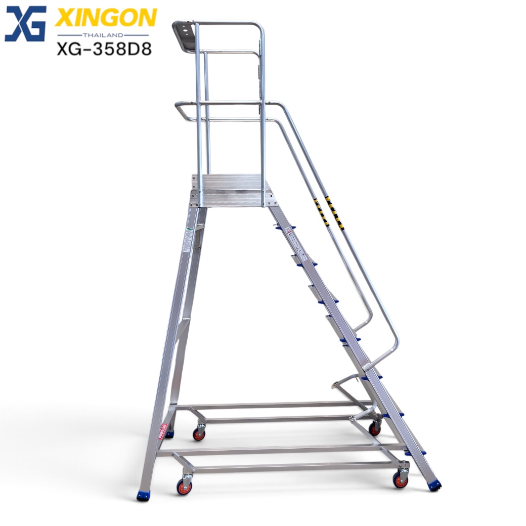 บันไดล้อเลื่อนอลูมิเนียมประตูเซฟตี้8ฟุต XG-358D8 - Image 4