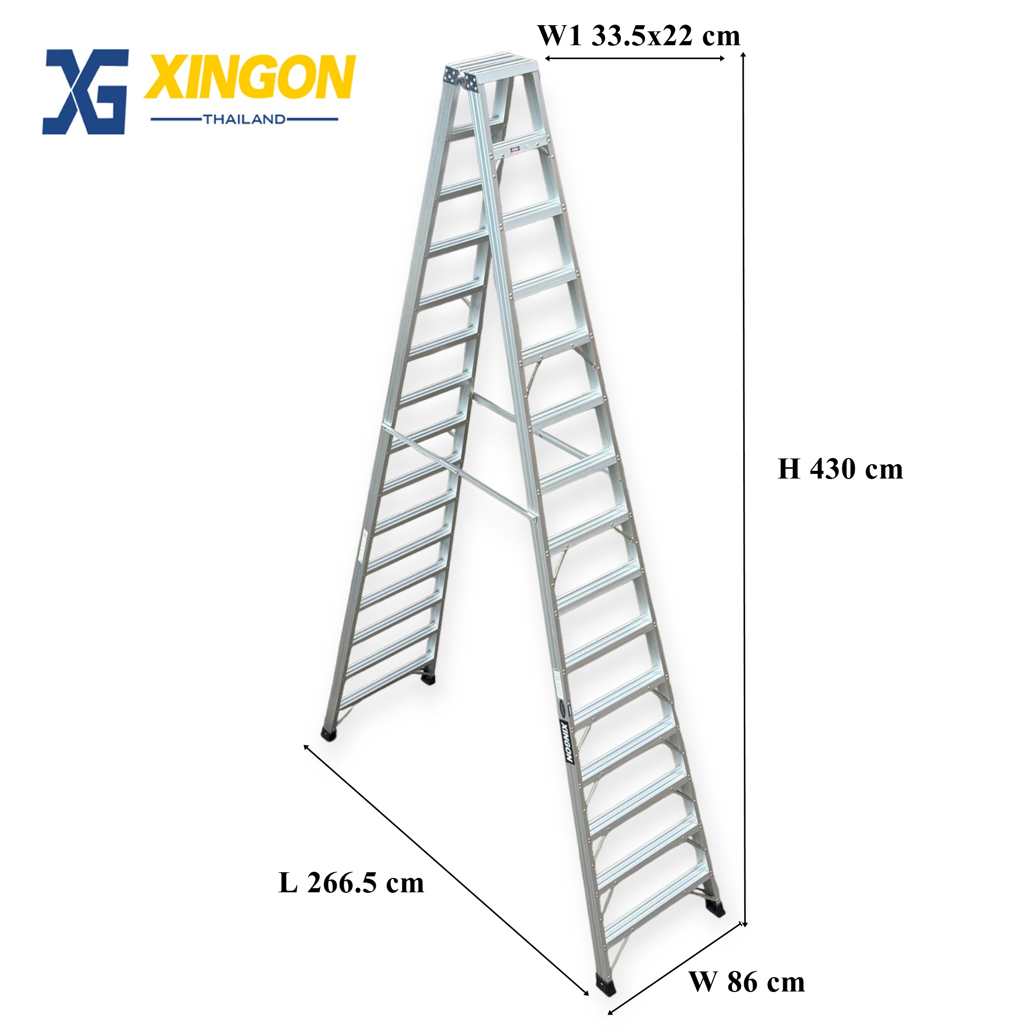 บันไดอลูมิเนียมทรงเอขึ้นลง2ทาง15ฟุต XG-106A15 - Image 3