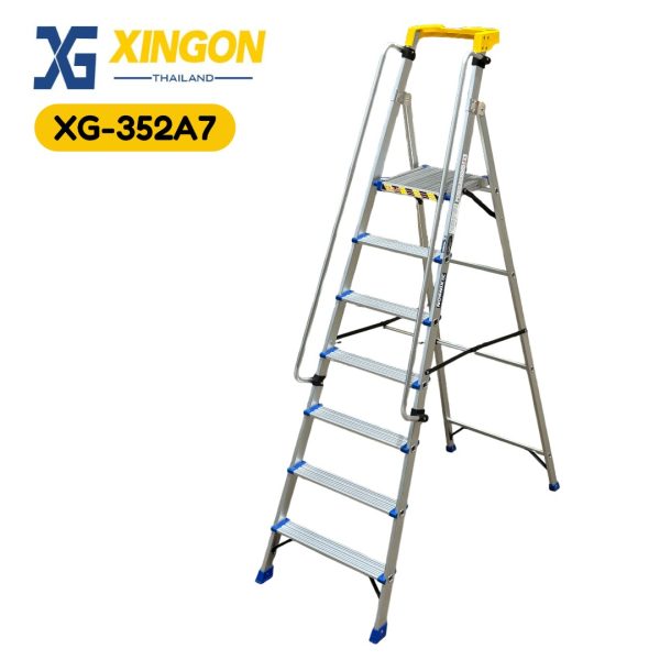บันไดแพลตฟอร์มอลูมิเนียมมีราวจับจัมโบ้7ฟุต XG-352A7 (สินค้าใหม่)