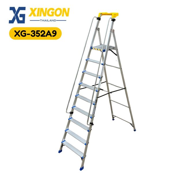 บันไดแพลตฟอร์มอลูมิเนียมมีราวจับจัมโบ้9ฟุต XG-352A9 (สินค้าใหม่)