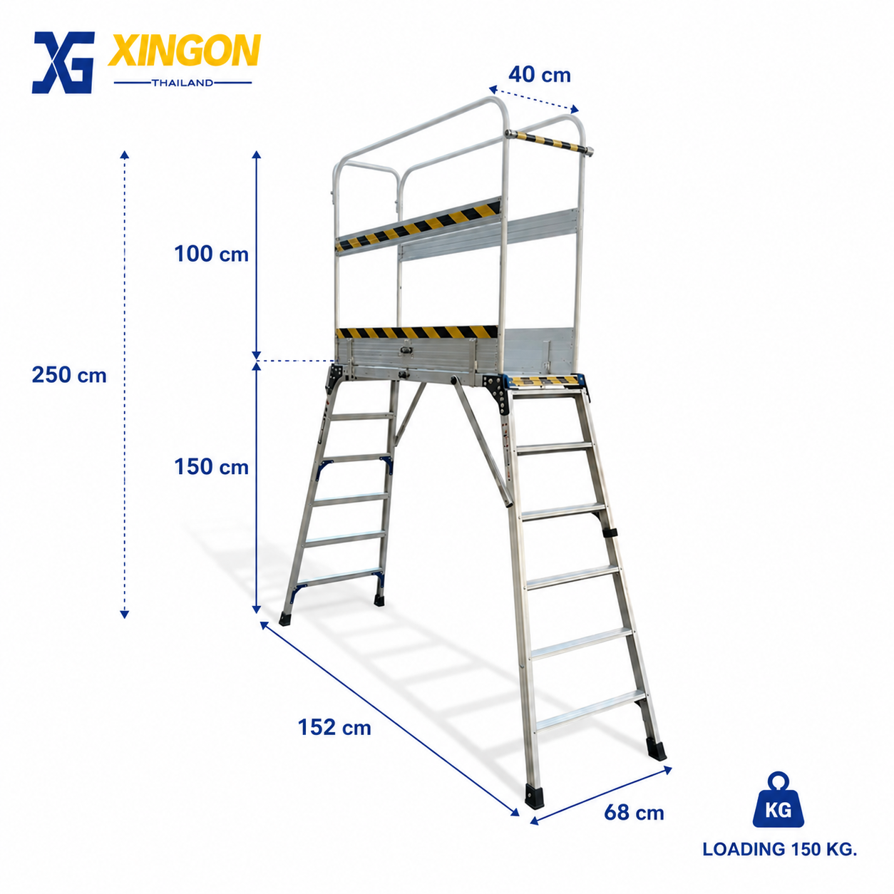 บันไดนั่งร้านอลูมิเนียม6+6ขั้น XG-118AW4-150 - Image 3