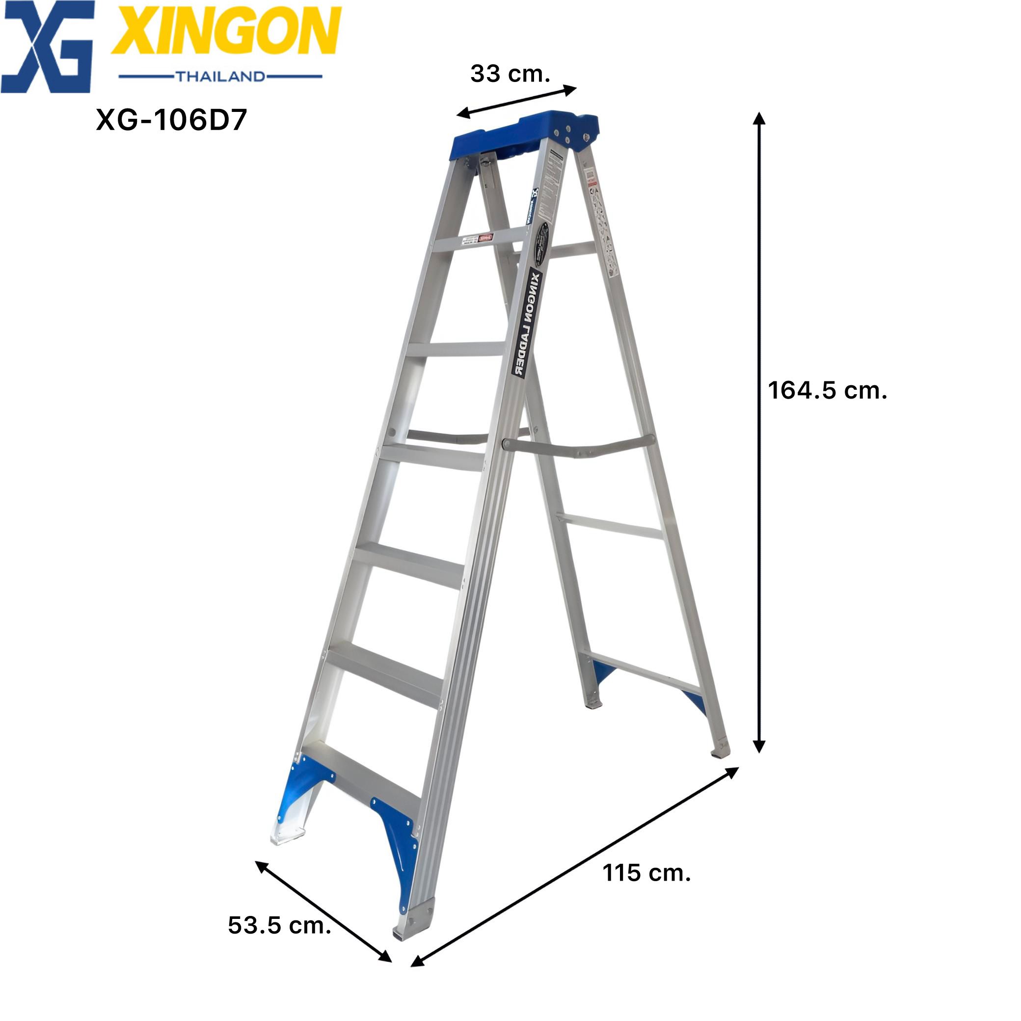 บันไดอลูมิเนียมทรงเอรุ่นหนามีถาดวางเครื่องมือ 7 ฟุต XG-106D-7 - Image 3