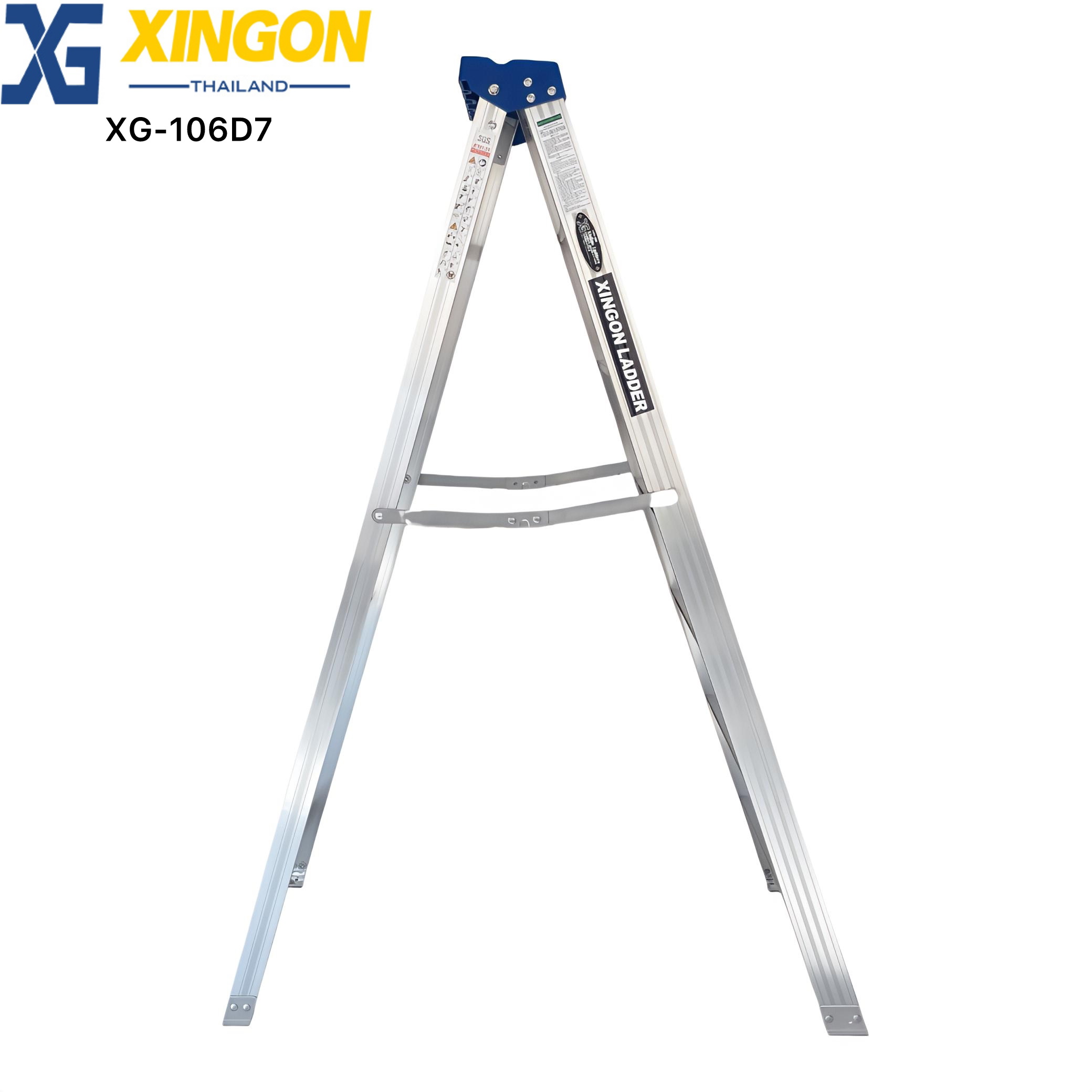 บันไดอลูมิเนียมทรงเอรุ่นหนามีถาดวางเครื่องมือ 7 ฟุต XG-106D-7 - Image 4