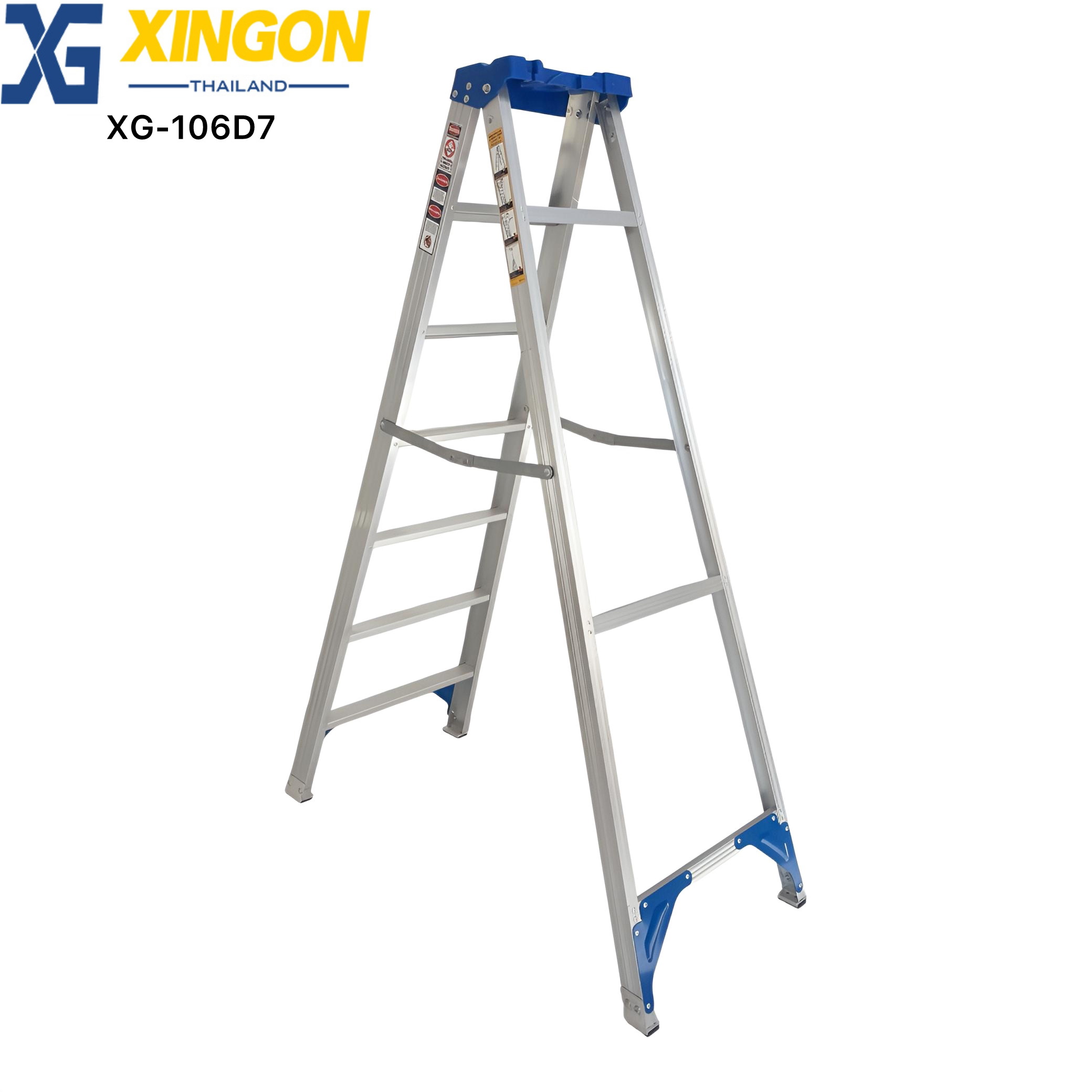 บันไดอลูมิเนียมทรงเอรุ่นหนามีถาดวางเครื่องมือ 7 ฟุต XG-106D-7 - Image 6