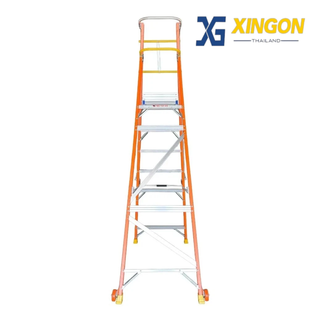 บันไดแพลตฟอร์ม ไฟเบอร์กลาส ติดล้อ 7ฟุต XG-152FD7 - Image 3