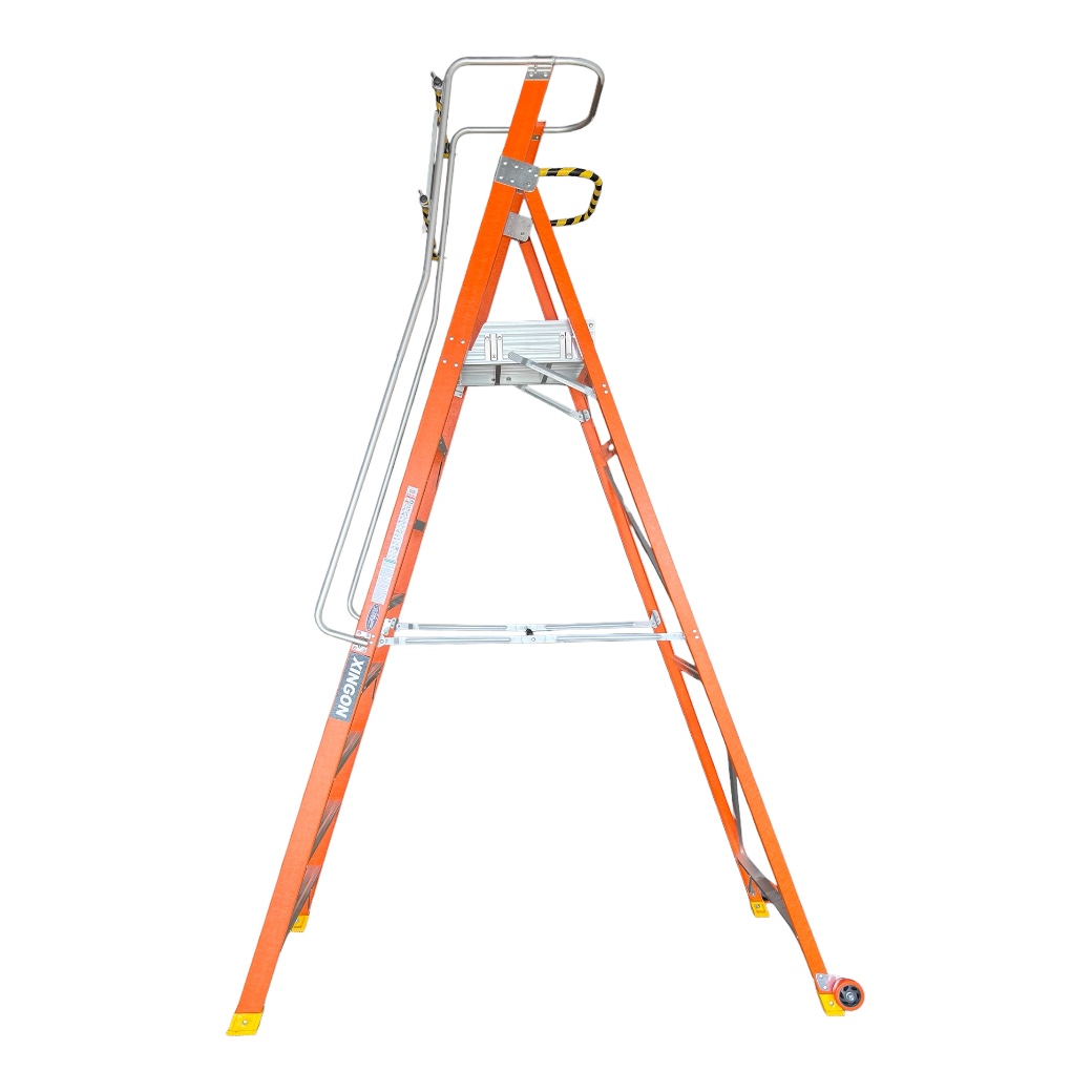 บันไดแพลตฟอร์ม ไฟเบอร์กลาส ติดล้อ 8ฟุต XG-152FD8 - Image 3