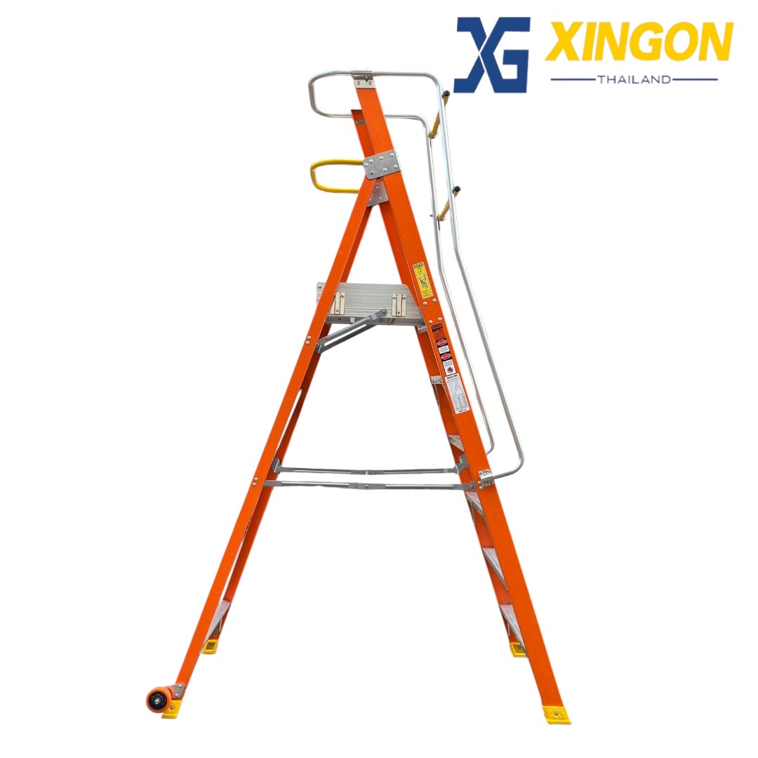 บันไดแพลตฟอร์ม ไฟเบอร์กลาส ติดล้อ 6ฟุต XG-152FD6 - Image 4